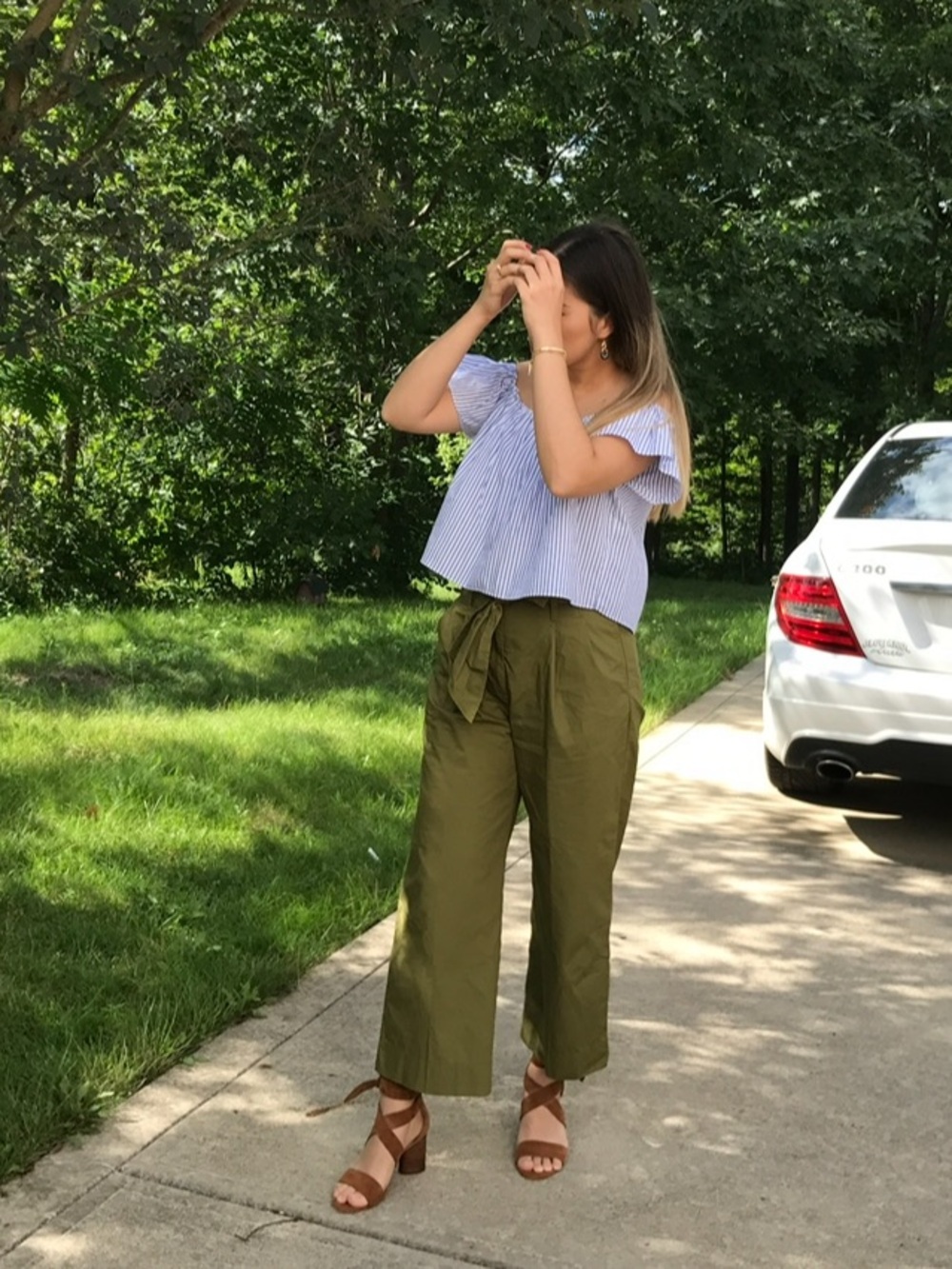 Zara Off Shoulder Cotton Poplin Top